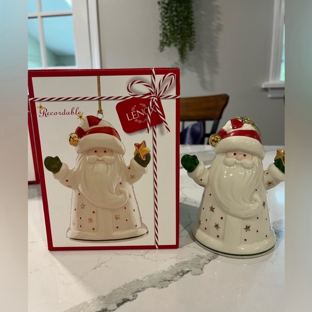 Lenox recordable Santa ornament NWT